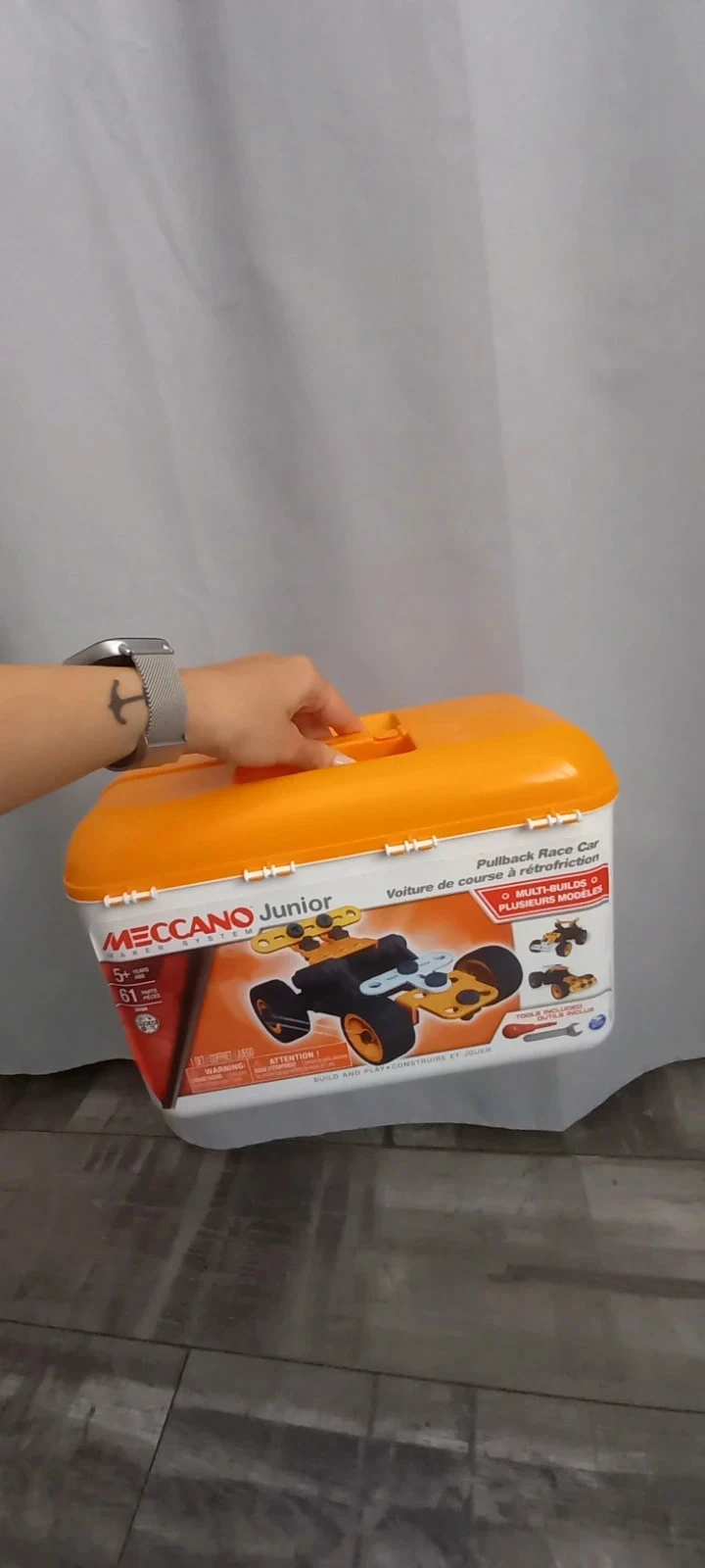 Voiture de course à rétrofriction à construire noire et jaune Meccano junior – photo 5